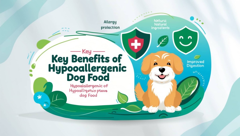 Key Benefits of Hypoallergenic Dog Food for dogs with allergies and sensitive stomachs.